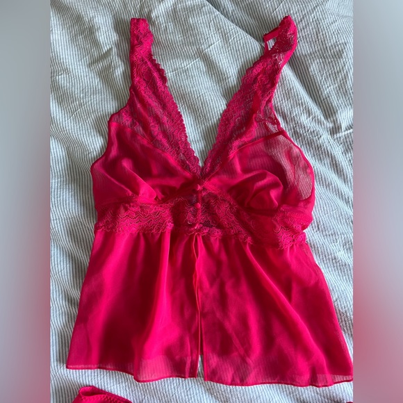 Pink Adore Me Baby Doll lingerie set - Picture 4 of 7